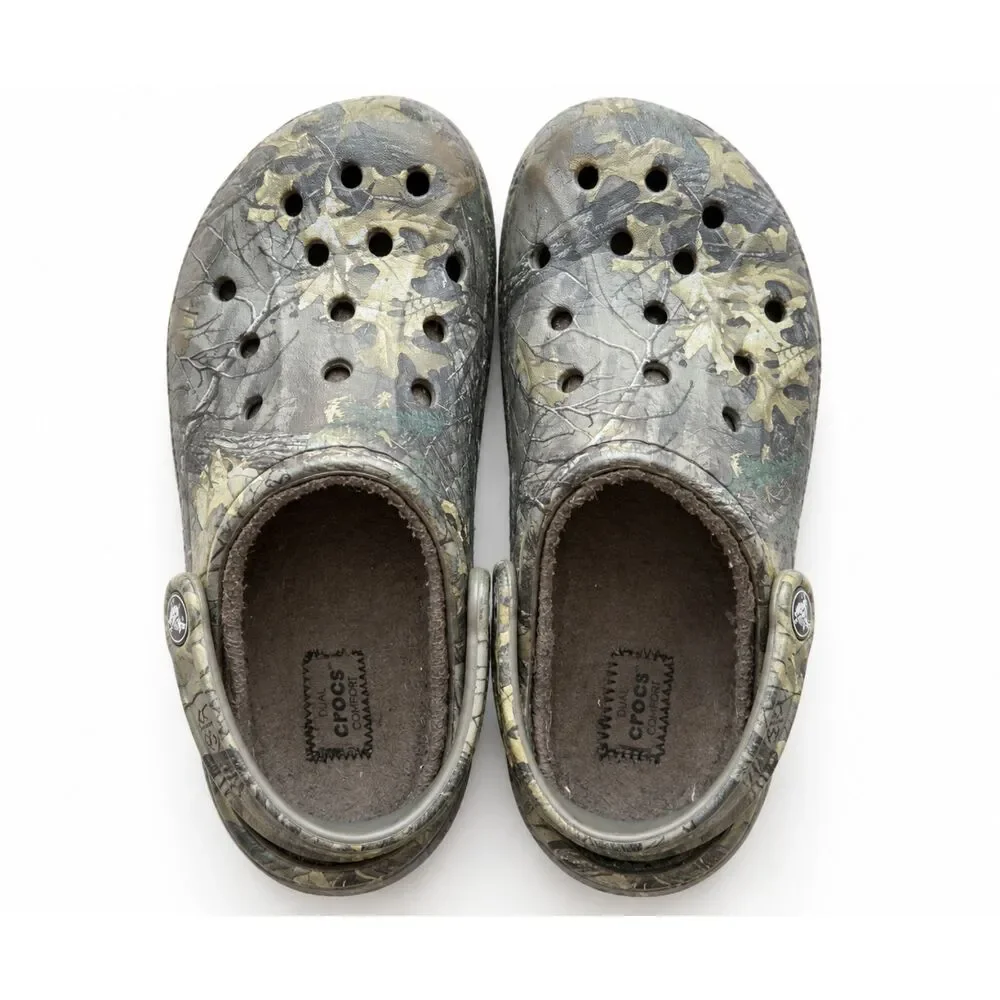 M7 W9 Crocs Realtree Edge Camo Faux Fur Lined Classic Clogs Hunting